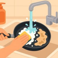 Как эффективно отмыть сковороду от жира?